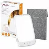 Beurer TL 35 Tageslichtlampe, Simulation von Tageslicht, mit 3 Farbtemperaturen für einen geregelten Tages-Nacht-Rhythmus, 10.000 Lux, Medizinprodukt, abnehmbarer Standfuß, mit Dimmer, Weiß