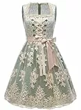 PLWEDDING Oktoberfest-Outfits für Damen, Dirndlkleider, deutsche Oktoberfestkleider, bayerisches Karnevalskostüm, Cosplay-Kleid(Grün,L)