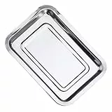 BESTonZON Edelstahl Grillplatte Leicht Rostfrei Vielseitig Als Grillpfanne Und Geschirrabtropfblech Spülmaschinenfest Sichere Glatte Oberfläche Für Küche Und Induktionsherd