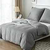 Good Nite Bettwäsche 135x200 2 Teilig Bettwäsche Set Mikrofaser Bettbezug 1 Bettbezüge 135x200 cm + 1 Kissenbezüge 80x80 cm Grau