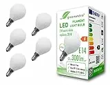 greenandco 5x CRI 90+ Glühfaden LED Lampe | matt | ersetzt 28 Watt E14 G45 Globe, 3W 300 Lumen | 2700K warmweiß | Filament Fadenlampe | 360° 230V AC | nicht dimmbar | flimmerfrei | 2 Jahre Garantie