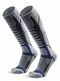 WEIERYA Skisocken,Merinowolle ski socken für Herren Damen Geeignet für Skifahren,Snowboarden,Outdoor Wintersport,Grau 2 Paar (45-48)