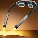 Glocusent Ergonomische Leselampe mit 1600mAh Akku, 3 Farben & 5 stufenloser Helligkeit, Praktischer Lock-Schalter und Timer - Nackenlicht Leselicht Buchlicht für Handarbeiten, Lesen & Arbeiten