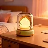 IHALO Nachtlicht Kinder mit Touch Dimmbar Stilllicht, LED Nachtlicht Akku USB, Warmweiß Stilllicht mit Timer, 2 Modi Nachtlampe, Retro Deko Night Light Schlafzimmer, Valentinstags Geschenk Geburtstags