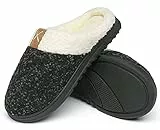 ChayChax Damen Herren Winter Hausschuhe Wärme Memory Foam Baumwolle Home Pantoffeln,Schwarz A,42/43 EU