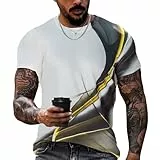 CMTOP Herren Tshirt Sommer Kurzarm Rundhals T-Shirt Vintage Bedruckt Tee Shirts Lässig Bodybuilding Laufshirt Männer