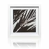 VUVUZULA Quadratischer Bilderrahmen Holz, 25,4 x 25,4 cm, Weiß, mit Passepartout, für 20,3 x 20,3 cm Fotos mit Echtglas für die Wand