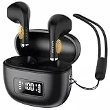 oraolo Bluetooth-Kopfhörer, Bluetooth 5.4 Kopfhörer mit 4 ENC-Mikrofonen mit Geräuschunterdrückung, HiFi-Stereo-Kopfhörer mit 30H Wiedergabe, Mini-Ohrhörer mit LED-Display, Schnellladung USB-C