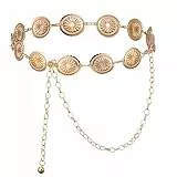LXUEJIE Goldener Gürtel, Verstellbare Bauchkette Gold Damen Metall Western Cowgirl Taillenkette für Kleider & Jeans Zinklegierung(Gold)