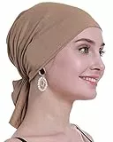 osvyo Bambus Chemo Kopftuch für Frauen mit Haarausfall - Krebspatienten Kopfbedeckung Turban in Versiegelter Verpackung Tiefe Aprikose