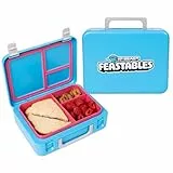 Mr. Beast Feastables verstellbare Bento-Lunchbox, BPA-frei, Schnappverschluss, herausnehmbares Tablett, mikrowellen- und gefriergeeignet, 23,5 x 17,8 x 7 cm, leicht zu reinigen, Kinder-Lunchbox mit