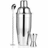Etens Cocktail Shake & Cocktail Set | Large Edelstahl Cocktail Shaker Set, 680ml Stainless Steel Bar Shaker Cocktail Mixer with Jigger & Bar Spoon