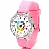 Kiddus Lern Armbanduhr für Kinder, Jungen und Mädchen. Analoge Armbanduhr mit Übungen zum Erlernen der Uhrzeit. Entworfen in Barcelona