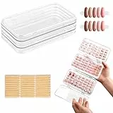 fuxunamz Nail Art Aufbewahrungsbox, Nagel Zubehör Transparent Display Storage Box, 3 Stufige Zusammenklappbares Nagel Aufbewahrungsbox Set, für Press on Nails Aufbewahrung