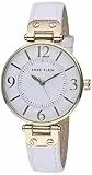 Anne Klein Damen-Armbanduhr 34mm Armband Leder Weiß Quarz Analog 10-9168WTWT