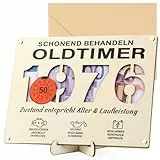 Hopton Holz Geldgeschenke Geburtstag 50, Witzige Geburtstagskarte Geldgeschenke Verpackung mit Umschlag, Geld Geschenk zum 50 Geburtstag Mann - Schonend Behandeln 1976 Oldtimer