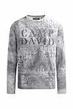 Camp David Herren Longsleeve mit All Over Print Storm Grey, L