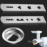 Kitchen aid Spritzgebäckvorsatz,2 Spritzgebäckform,1 Spritzgebäckaufsatz,Fleischwolf Mit Spritzgebäckvorsatz,für Mum4/Mum5 Fleischwolf Zubehör,Weihnachten Gebäck Accessoires