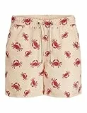 JACK&JONES PLUS Herren JPSTFIJI JJSWIM AOP SS24 LY PLS Badeshorts, Apricot Ice, 46