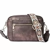 Telena Damen Crossbody Bag mit verstellbarem Farbigem Riemen, Damen Umhängetasche aus PU Leder, Schultertasche für Frauen