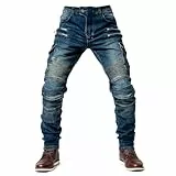 oFzimTo Motorrad-Jeanshose Für Herren, Stretch Motorrad Jeans Herren mit Geradem Bein, Motorradhose für Motorradfahrer