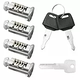 iKALULA 4 Stück Schlosskerne für Thule, Dachbox Schloss Schlosskerne für Thule Fahrradträger, Ersatzteile für Thule Fahrradträger Enthält mit 2 Schlüssel und 1 Kontrollschlüssel, für Skiträger