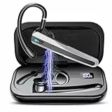 Atheewon V5.3 Bluetooth Headset, Headset Kabellos Freisprech mit ENC Dual Geräuschunterdrückung Mic, 120 Std Spielzeit In-Ear mit LED-Ladebox, Bluetooth Ohrhörer für Handy/Trucker Fahrer/Geschäft