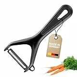 Westmark Julienne-Schneider, Gemüse-Schäler, Gentle, Grob gezackte Edelstahl-Klinge und Ausstecher, Schwarz, 280522E1