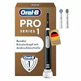 Oral-B Pro Series 1 Plus Edition Elektrische Zahnbürste mit 3 Aufsteckbürsten, Schwarz - Electric Toothbrush, Inkl. 3 Putzmodi für Zahnpflege, Designed by Braun