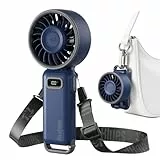 Diveblues Handventilator Tragbarer Turbo-Ventilator mit 100 Stufen und 7,4m/s Starkem Luftstrom, 180° Faltbarer 4-in-1 Mini-Ventilator für Hand, Hals und Tisch, Aufladbar für Sommer, Reise und Outdoor