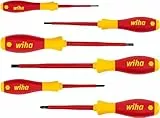Wiha Schraubendreher Set SoftFinish® electric Schlitz I Pozidriv 6-teilig – Hochwertiges Handwerkzeug Set I Elektriker Werkzeug I IEC 60900 Standard I SoftFinish Griff I Erhöht Effizienz (25477)