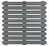 WENKO Duschmatte Mod. Indoor & Outdoor Grau 55 x 55 cm Badematte, Bodenrost für Dusche, Bad, Pool, Sauna Grau