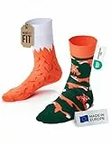 Many Mornings Lustige Ungleiche Socken Unisex The Red Fox Motiv Bunte Socken mit Fuchs Design Größe 35-38 Bequeme Baumwollsocken Geschenkidee Herbst Winter