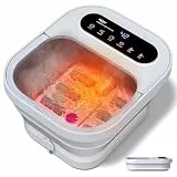 ALLJOY Fußbad mit Heizung, Faltbares Fußbadewanne mit 24 Temp-Stufen 35-48°C, Blase, Fußsprudelbad mit 6 Massagerollen, Rotlicht, Fußmassagegerät zur Entspannung & Wellness Geschenk, bis Gr. 45
