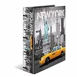 HERMA Ordner A4 New York USA, 7 cm breit, Kinder Ringordner mit Städte Motiv, bunter Aktenordner mit Innendruck für Jungen und Mädchen