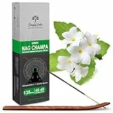 Simply Vedic Green Nag Champa Räucherstäbchen 250 Gramm (ca.135 Premium Räucherstäbchen+Räucherstäbchenhalter)| Dauert 60 Minuten,ideal für Meditation, Yoga, spirituelle Heilung, Gebete, Aromatherapie