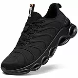 URDAR Laufschuhe für Herren, leichte Herren-Wanderschuhe, bequem, lässig, Outdoor, Walking, Sneaker, stilvolle Tennis-Sneaker, Schwarz, 42 EU