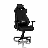 NITRO CONCEPTS S300 Gamingstuhl - Bürostuhl - Schreibtischstuhl - Stoffbezug - Stealth Black (Schwarz)