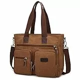 ToLFE Women Top Handle Satchel Handbags Shoulder Bag Messenger Tote Bag Purse Crossbody Bag (Double handles with 9.8' drop, New-Brown)