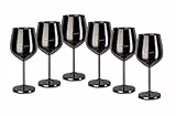 ECHTWERK bruchsichere Weinkelche aus Edelstahl, Weinglas-Set, Rotweinglas, Weinprobe-Gläser, Campinggläser, Cocktailgläser, robust, unzerbrechlich, Black Edition, 6tlg, 21x 7,3cm, 0,5L