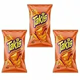 Takis Nacho 3er Pack – je 100 g – Intensiv gewürzte Maischips mit Käsegeschmack – extra knusprig & würzig + Heartglobal Versandschutz