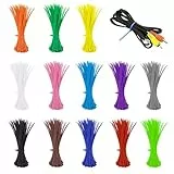 1300 Stück Bunte Kabelbinder Set, 3x100mm Kabelbinder Wiederverschließbar, UV beständig Farbiges Nylon Kabelbinderset für Zuhause, Büro, Garten, Werkstatt, Garage