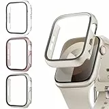 Lovmunia 3-Stück Schutzhülle mit Displayschutzfolie Kompatibel mit Apple Watch SE3(2025)/SE2/SE/6/5/4 40mm, Rundum Hard Gehäuse Eingebaut Kratzfest Gehärtetes Glas Schutzfolie für iWatch 40 mm