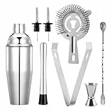 Cocktail Set - Edelstahl Cocktail Shaker - Coktailmixset 750 ML - Cocktail zubehör mit Shaker, doppel messbecher, löffelfür Familien, Bars, Partys, Zuhause