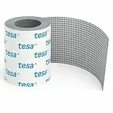 Glasfaserklebeband zur Reparatur von Fliegengittern und anderen Grillelementen,Insektenschutz, Fliegengitterrolle mit Tesa Premium Klebekante - schnelle Reparatur von Rissen (50 mm x 1 m)
