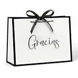 Loveinside Spanische Kraft-Geschenktasche mit 'GRACIAS'-Muster - Geeignet für Geburtstagsgeschenke, Mitbringsel, Souvenir-Verpackung, tägliche Geschenkverpackung, Einkaufstaschen - 33x25,4x12,7 cm
