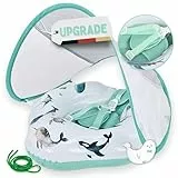 EDWEKIN® Baby Schwimmring 2026 mit Eltern-Zugleine – Mehr Sicherheit & Wasserspaß | TÜV geprüft | Premium Baby Float mit UPF50+ Sonnendach, Netzstoffgurt & handgemalten Motiven | 6–36M| Mitwachsend