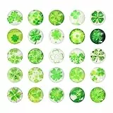 60 Stück Vierblättriges Kleeblatt Glassteine 25mm – Glückssteine für DIY, Basteln, Schmuckherstellung, Ohrringe, Streudeko & Handwerk – Glasmosaik Verzierungen