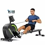 Dripex Magnetisches Rudergerät für Zuhause mit 16 Widerstandsstufen, Rudergerät für Zuhause mit LCD-Monitor & 158 kg Belastbar, Bluetooth-App Kompatibel, Perfekt für Ganzkörpermuskeltraining