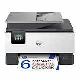 HP OfficeJet Pro 9120e Multifunktionsdrucker, 6 Monate gratis drucken Instant Ink inklusive, Drucker, Scanner, Kopierer, Fax, WLAN, LAN, Duplex, Airprint, Grau-Weiß